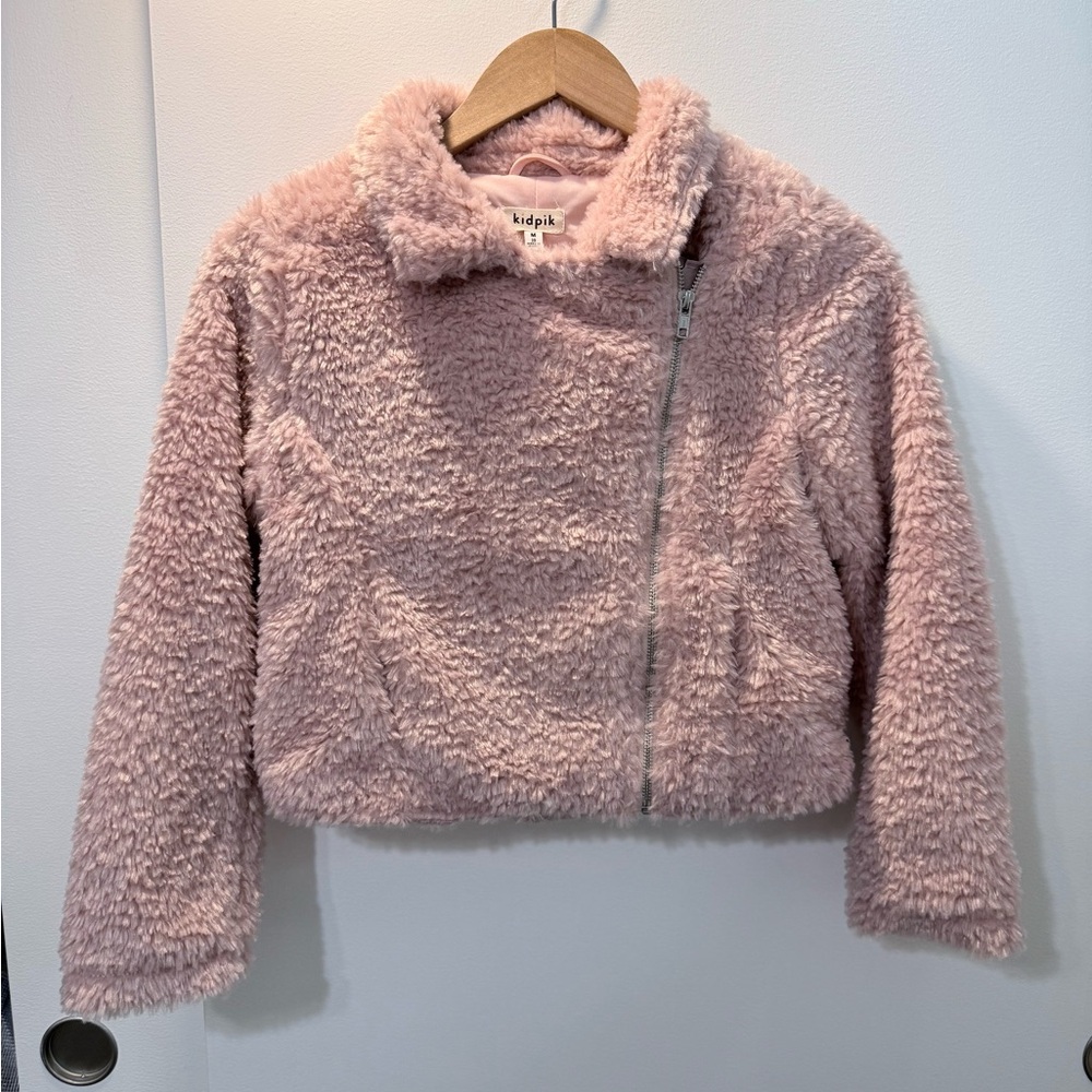 Kidpik Girls Rose Tan Sherpa Rocker Jacket Sz10 NWT